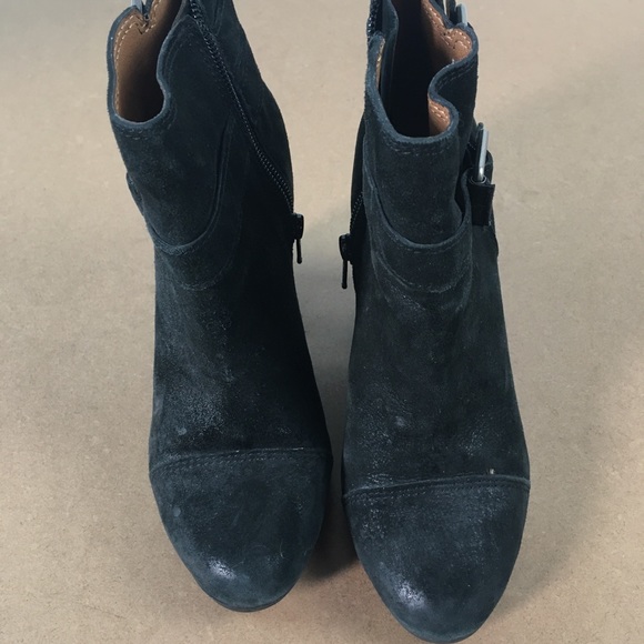 LUCKY BRAND ANKLE BOOT BLACK LEATHER SUEDE 6 - Picture 3 of 8